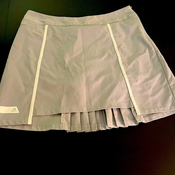 Adidas PureMotion pleated gray golf pickleball skirt women’s 10 - Picture 1 of 6
